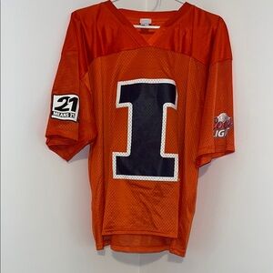University of Illinois Orange Mesh Jersey with sz  Large 'I'